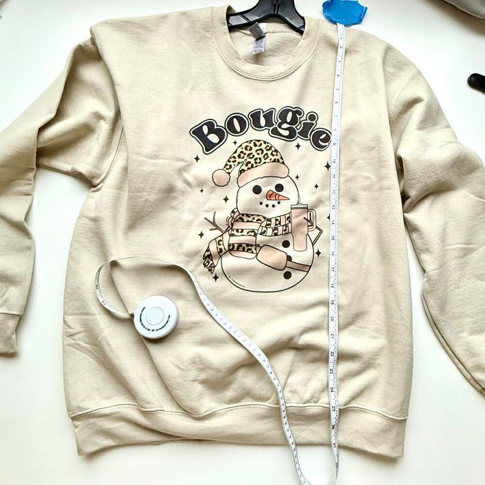 NEW Bougie Snowman Sweatshirt," a graphic crewneck designed for the winter/holid - Picture 5 of 7